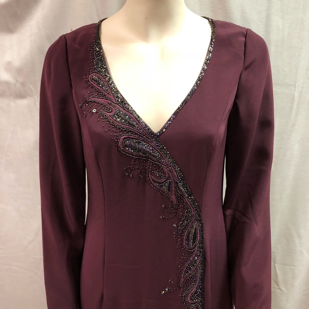 Vintage Bob Mackie Burgundy Evening Gown - Picture 2 of 8